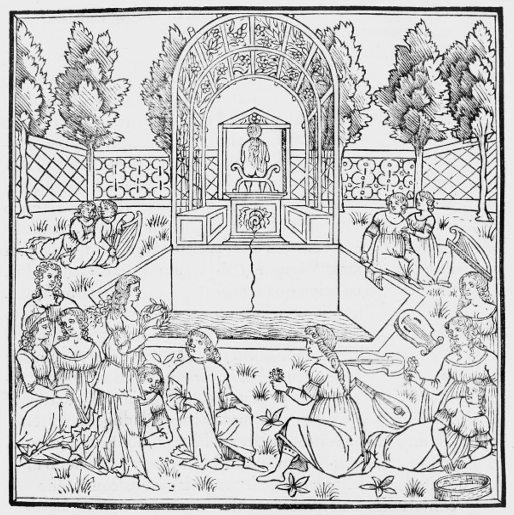Detail of A Scene from the Decameron, by Giovanni Boccaccio, c.1492 by Italian School