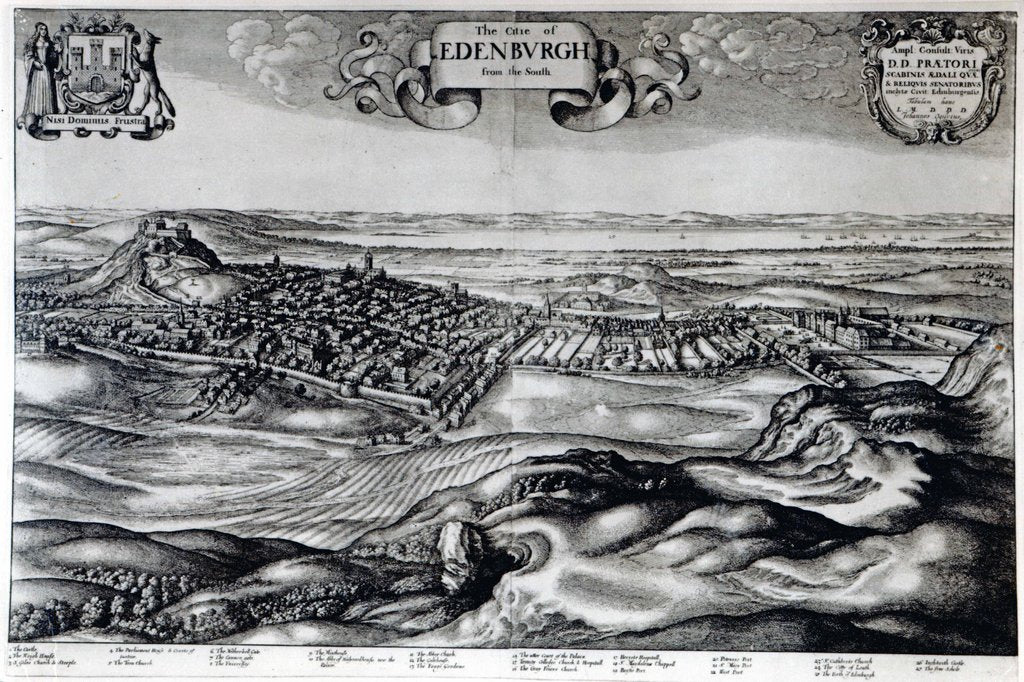Detail of The City of Edinburgh from the South by Scottish School