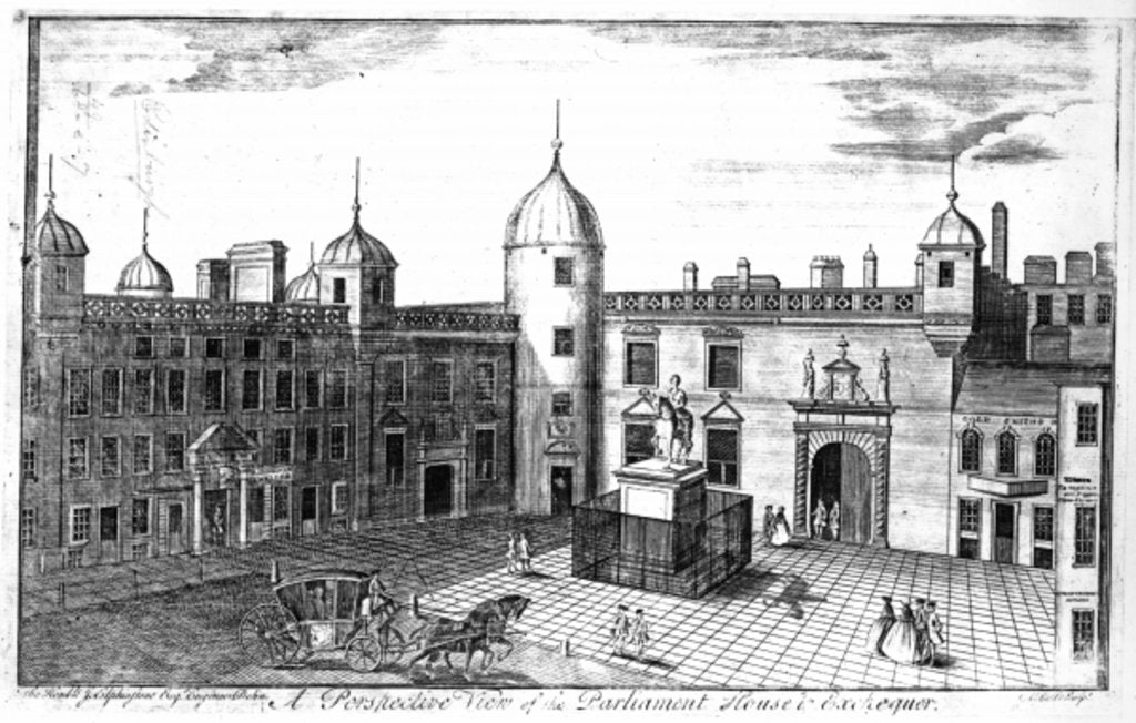 Detail of A Perspective View of the Parliament House and Exchequer, Edinburgh, engraved by A. Bell by John (after) Elphinstone