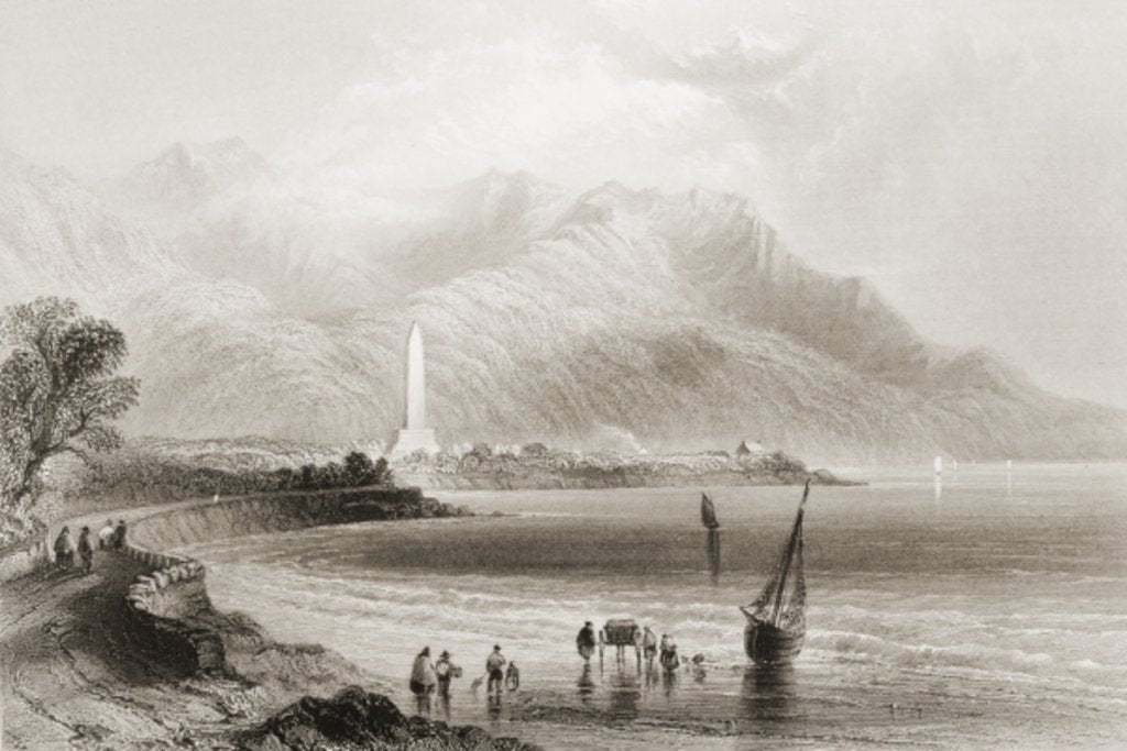 Detail of Monument to General Ross at Rosstrevor, County Down, Northern Ireland by William Henry Bartlett