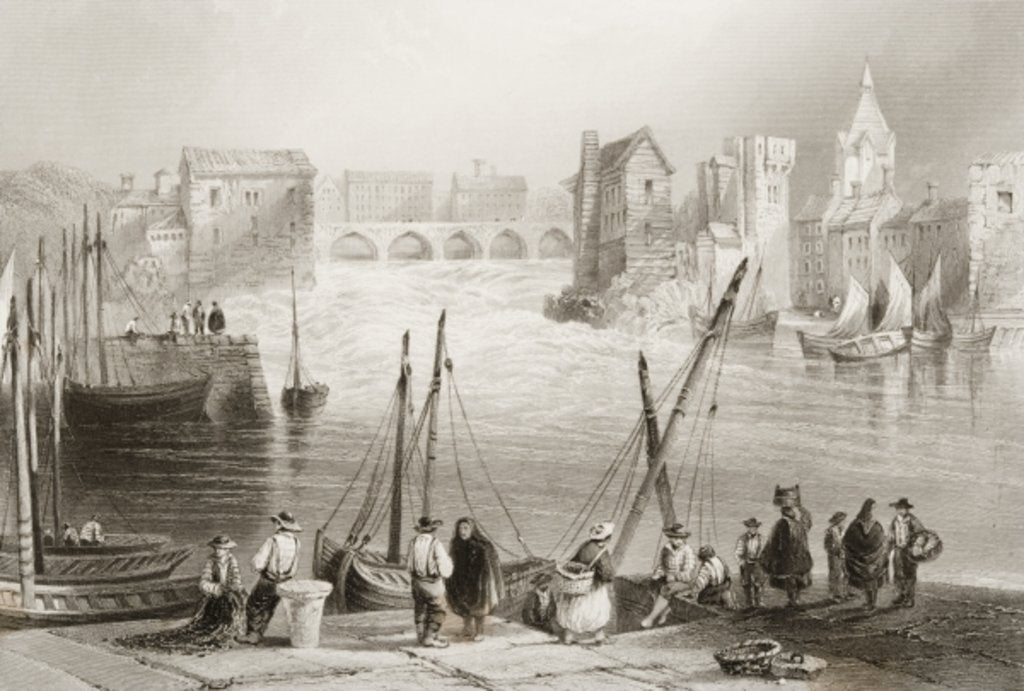 Detail of View of Galway from the Claddagh, County Galway, Ireland by William Henry Bartlett