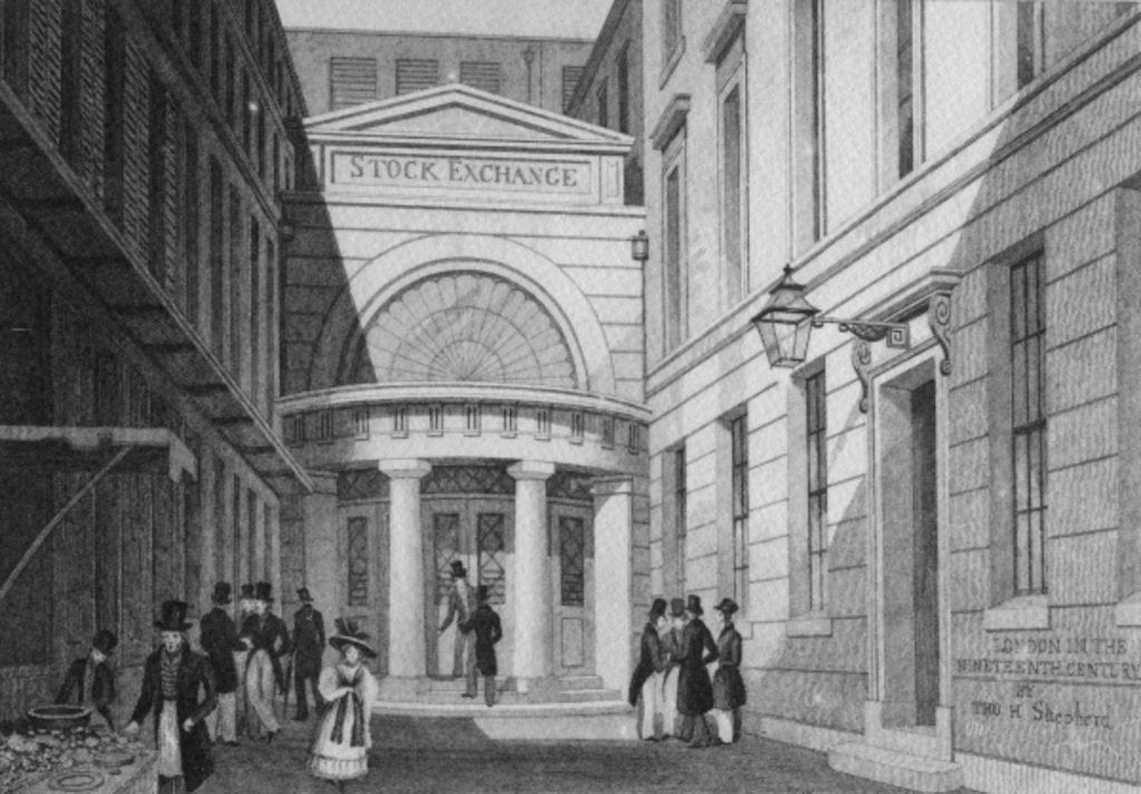 Detail of Stock Exchange, London by Thomas Hosmer (after) Shepherd