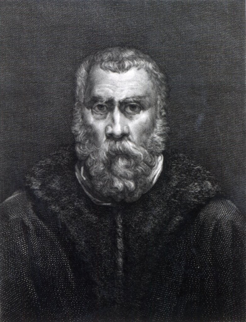Detail of Tintoretto, engraved by Delaistre by Jacopo Robusti (after) Tintoretto