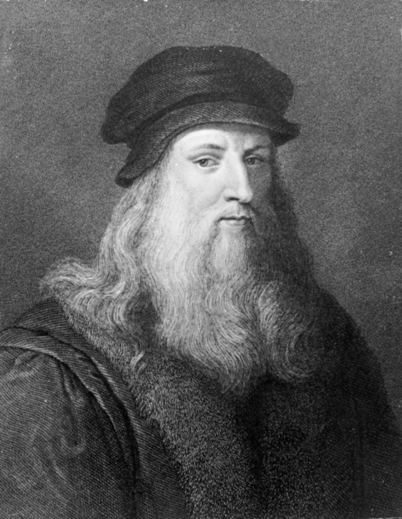Detail of Leonardo da Vinci, engraved by Raphael Morghen, 1817 by Leonardo da (after) Vinci