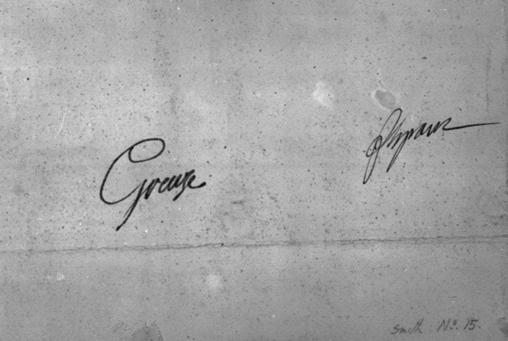 Detail of Jean-Baptiste Greuze's signature by Jean Baptiste Greuze