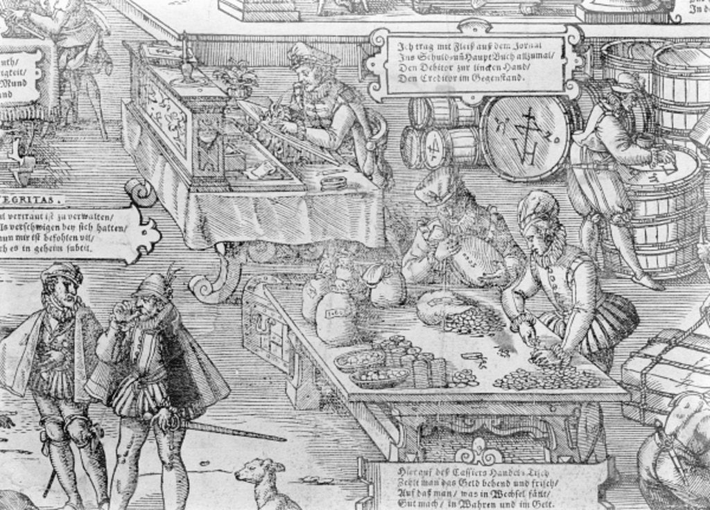 Detail of Banking Scene by Jost Amman