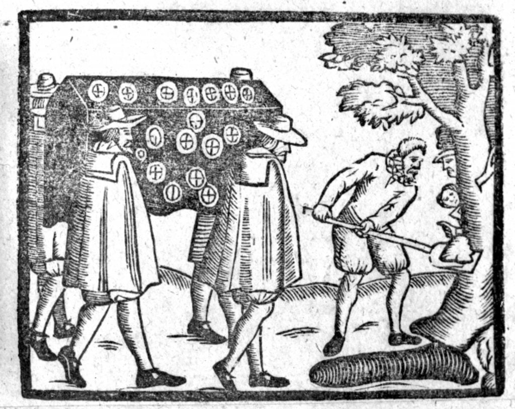 Detail of To a new Court Tune, the burial by English School