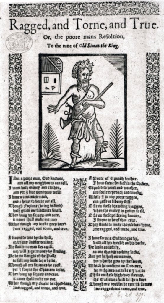 Detail of Ragged, Torn and True, or the Poor Man's Resolution by English School