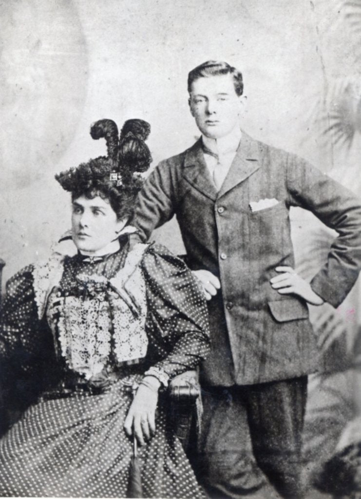 Detail of Winston Churchill with his mother, Lady Randolph Churchill by English Photographer