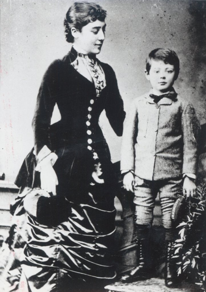 Detail of Winston Churchill with his mother, Lady Randolph Churchill by English Photographer