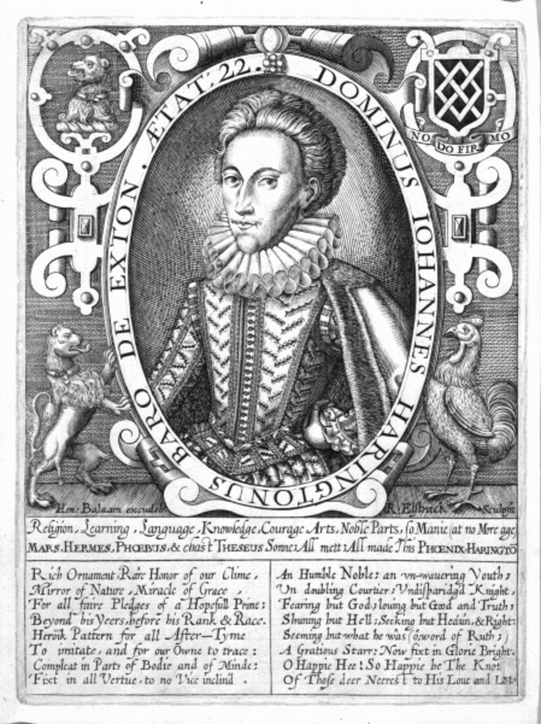 Detail of John Harington, 2nd Baron Harington of Exton, engraved by Renold Elstrack, c.1610-14 by English School