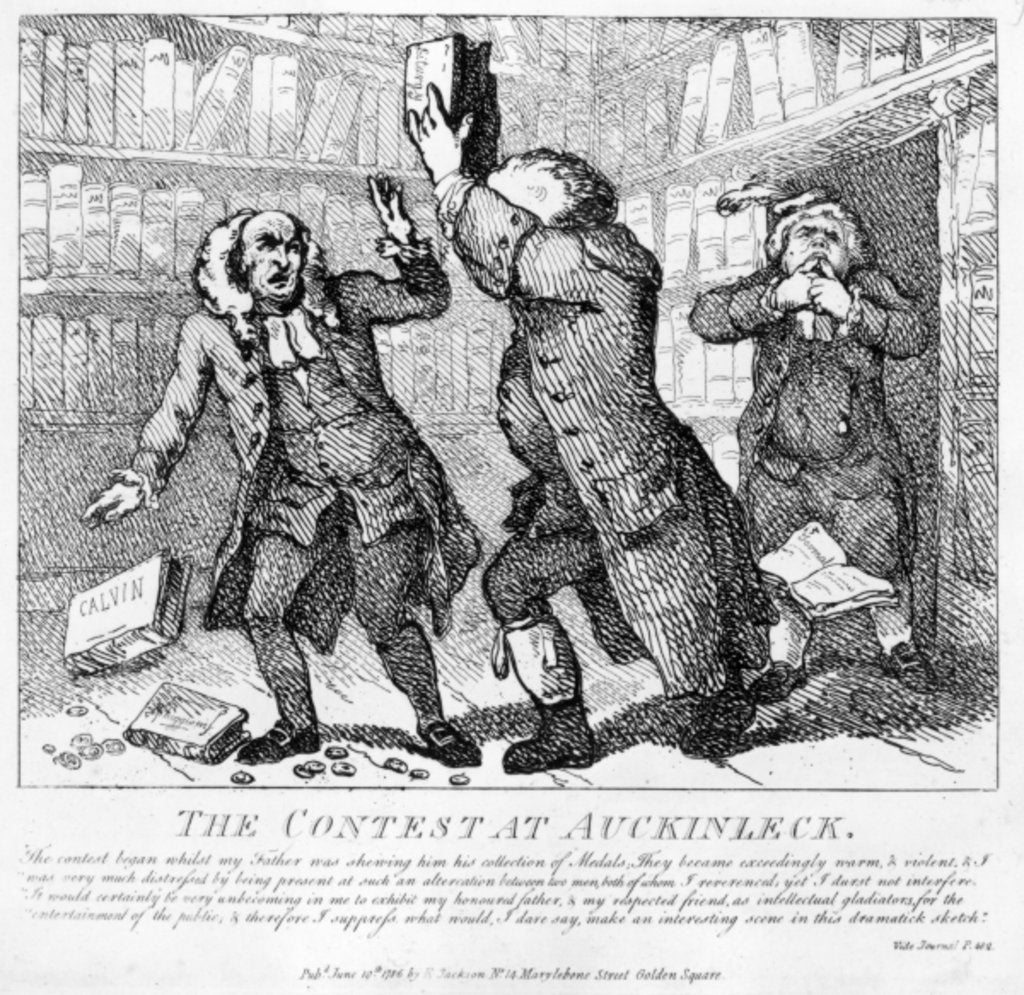 Detail of The Contest at Auckinleck from 'Picturesque Beauties of Boswell, Part the Second', etched by Thomas Rowlandson, 1786 by Samuel (after) Collings