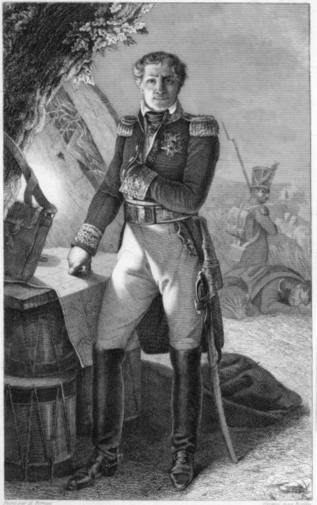 Detail of Portrait of Laurent de Gouvion Saint-Cyr, Marquis de Gouvion and Marshal of France by Antoine Charles Horace Vernet