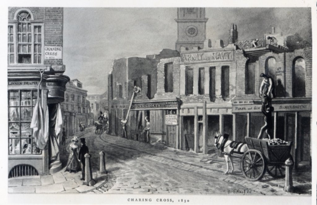 Detail of Charing Cross, 1830 by George the Elder Scharf
