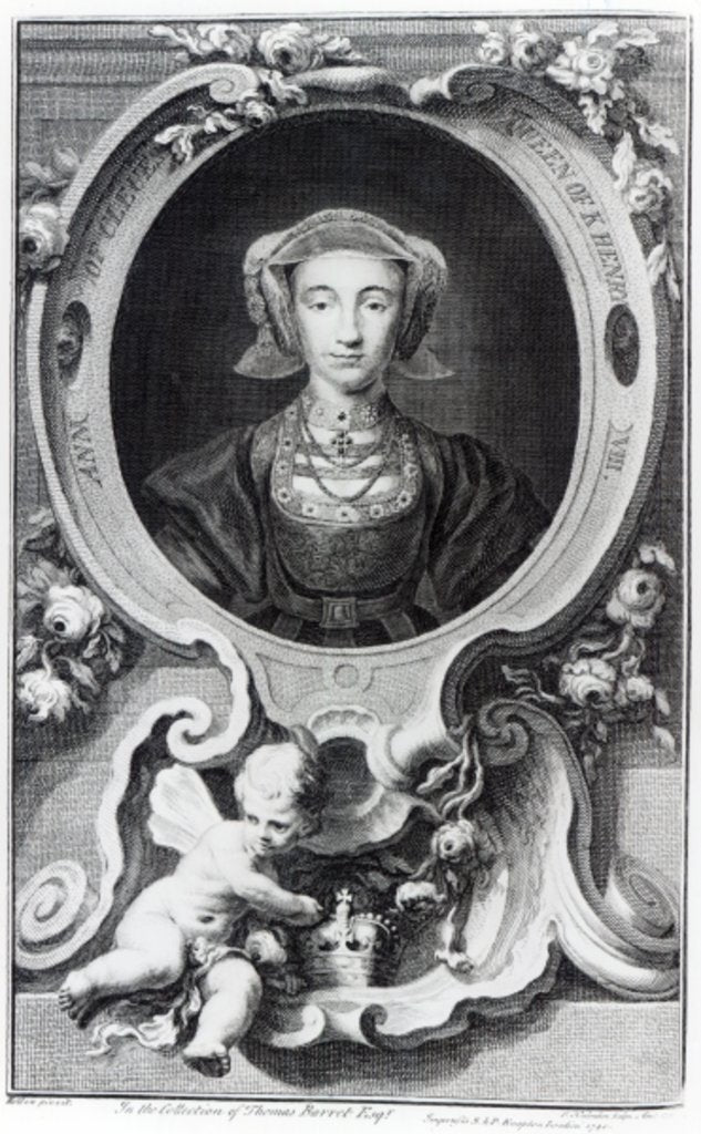 Detail of Anne of Cleves, engraved by Jacobus Houbraken, 1740 by Hans (after) Holbein the Younger