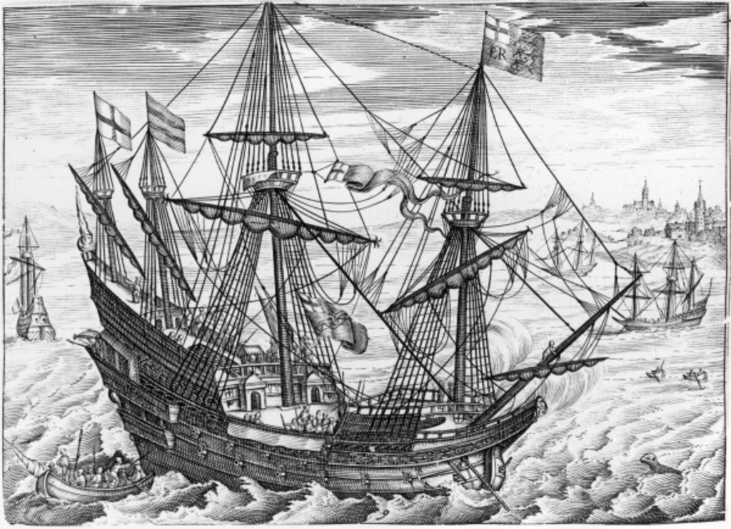 Detail of Queen Elizabeth's Galleon by English School