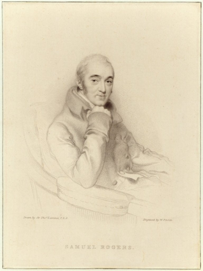 Detail of Samuel Rogers, engraved by William Finden by Thomas (after) Lawrence