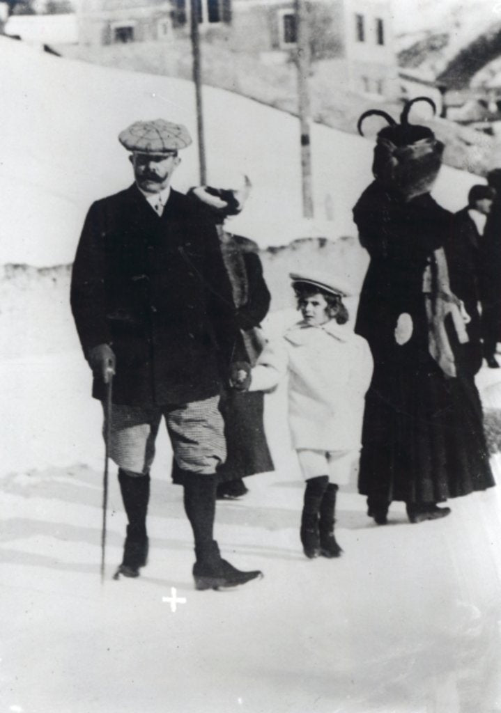 Detail of Archduke Franz Ferdinand of Austria with one of his children by Photographer Austrian