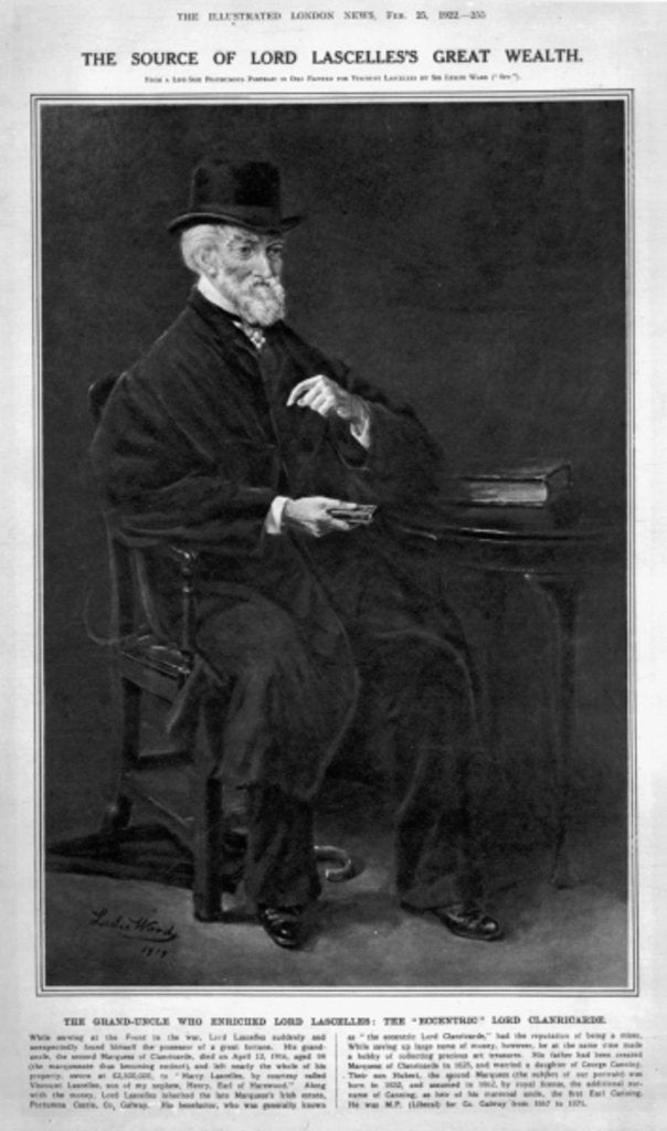 Detail of Hubert George de Burgh-Canning, 2nd Marquess of Clanricarde, 1919 by Leslie Matthew Ward