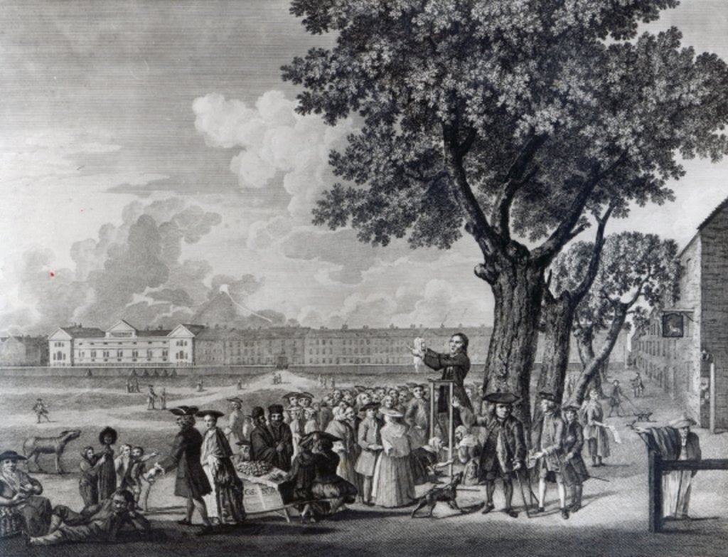 Detail of Enthusiasm Displayed, engraved by Robert Pranker, 1765 by John (after) Griffiths