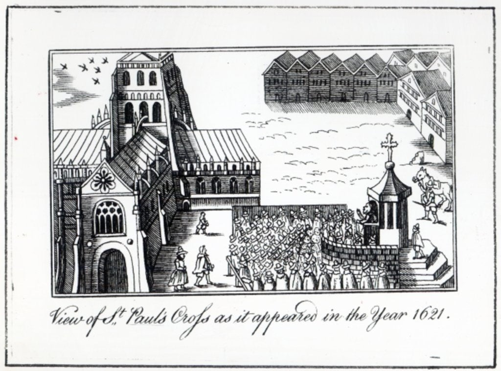 Detail of View of St. Paul's Cross as it appeared in the year 1621 by English School