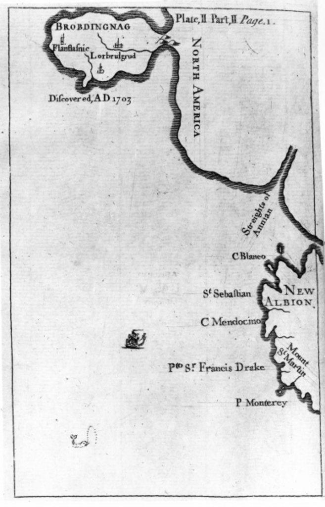 Detail of Map of Brobdingnag by English School