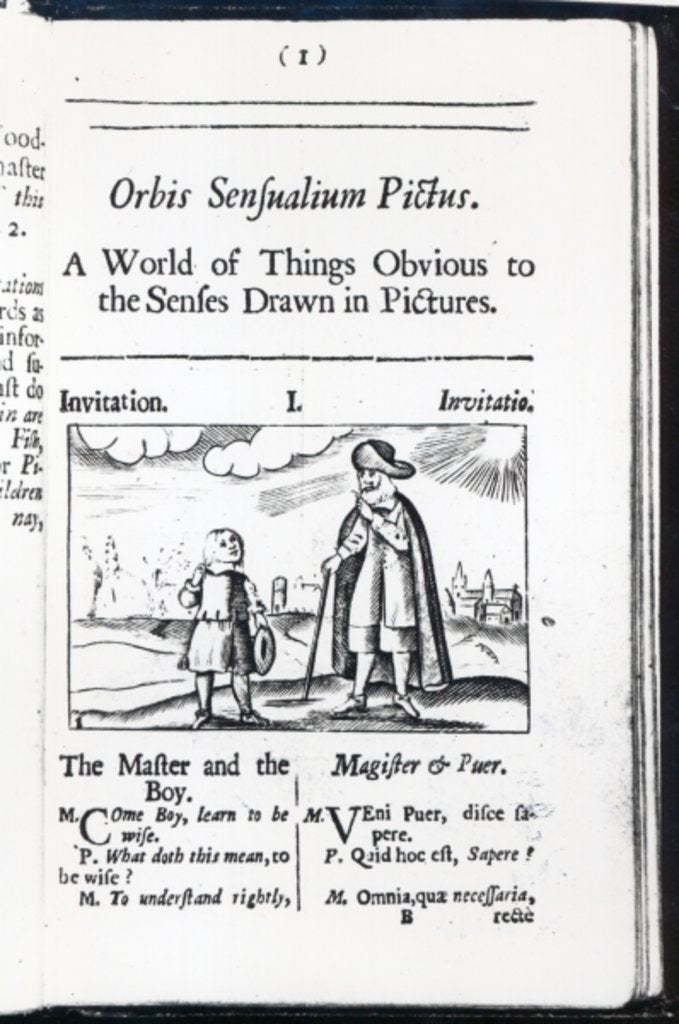 Detail of Introduction to 'Orbis Sensualium Pictus' by Comenius by English School