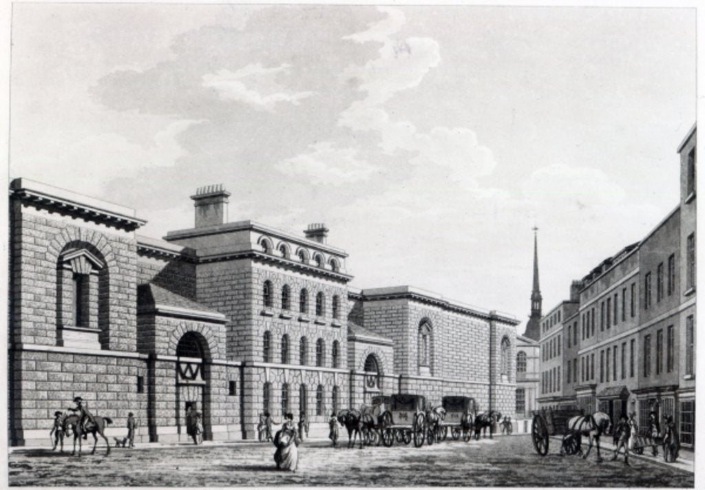 Detail of Newgate prison, 1799 by Thomas Malton Jnr.