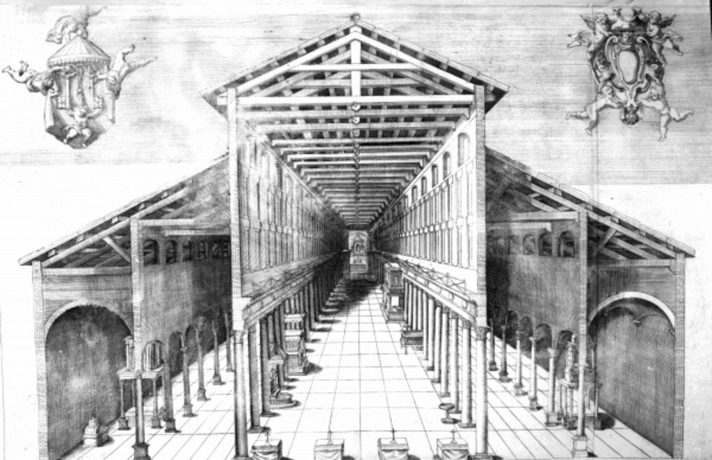 Detail of Interior of Old St.Peter's, Rome by English School