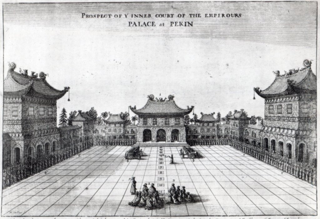 Detail of Prospect of the Inner Court of the Emperor's Palace at Pekin, 1669 by English School