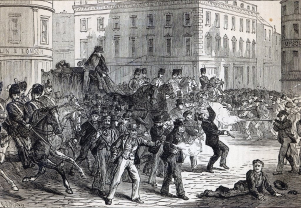 Detail of A Belfast Riot by English School