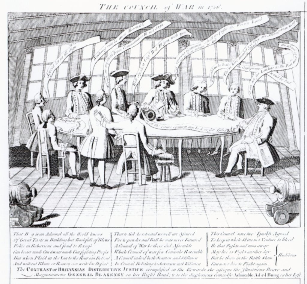Detail of The Council of War in 1756 by English School