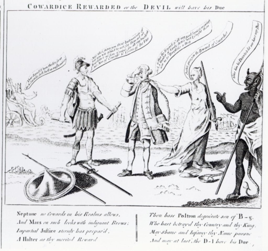 Detail of Cowardice Rewarded or the Devil will have his Due, 1756 by English School