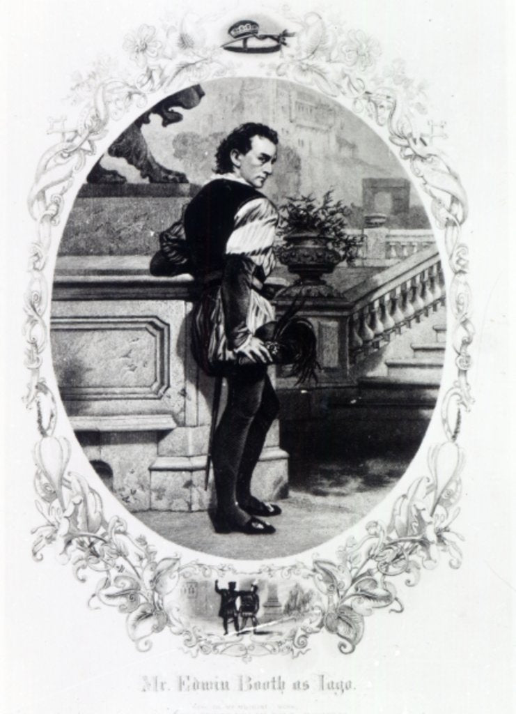 Detail of Mr. Edwin Booth as Iago by English School