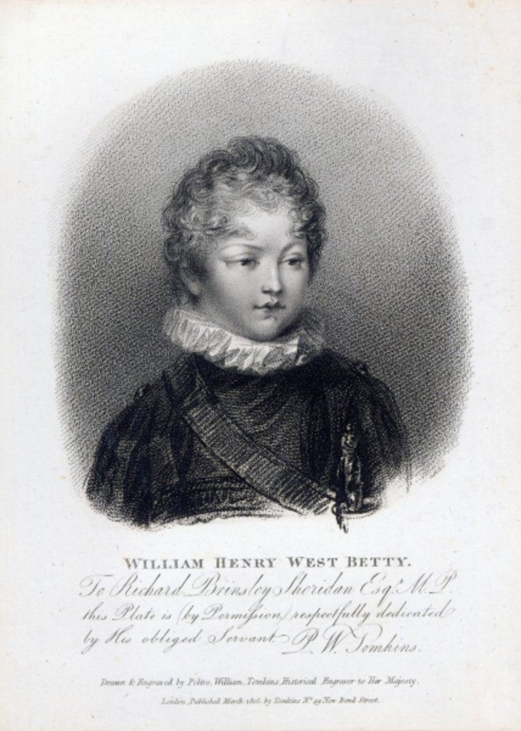 Detail of William Betty, 1805 by Peltro William Tomkins