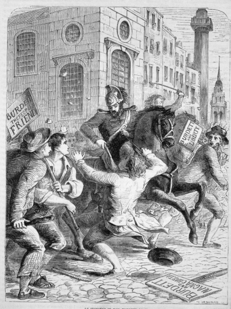 Detail of Burdett Riot, 1810 by English School