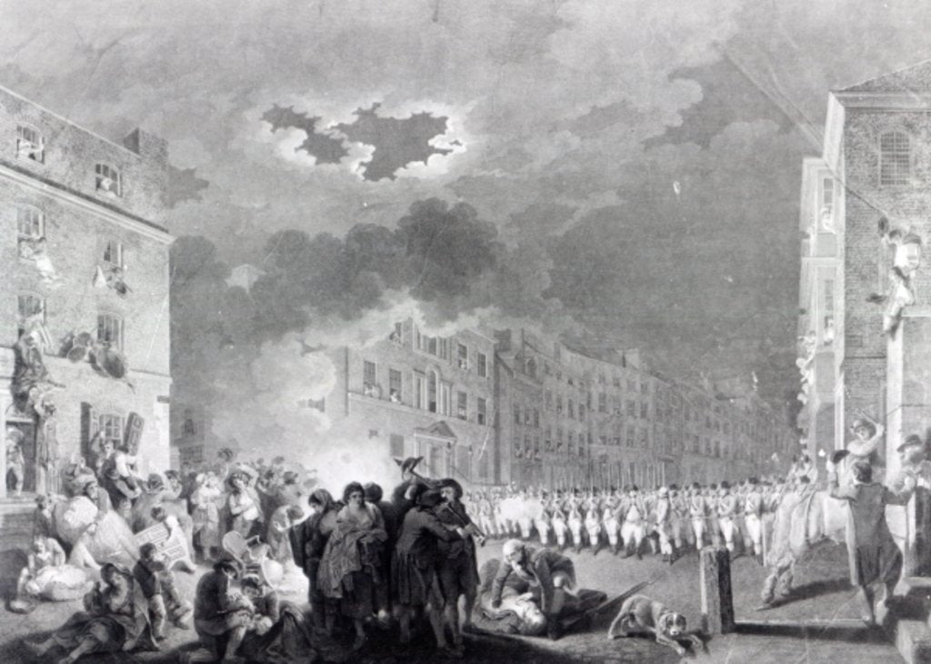 Detail of Riot in Broad Street, June 1780 by James Heath