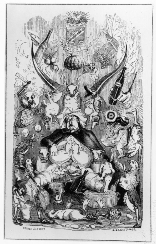 Detail of Frontispiece to 'Memoirs of a Stomach' by The Minister for the Interior, 1850 by English School