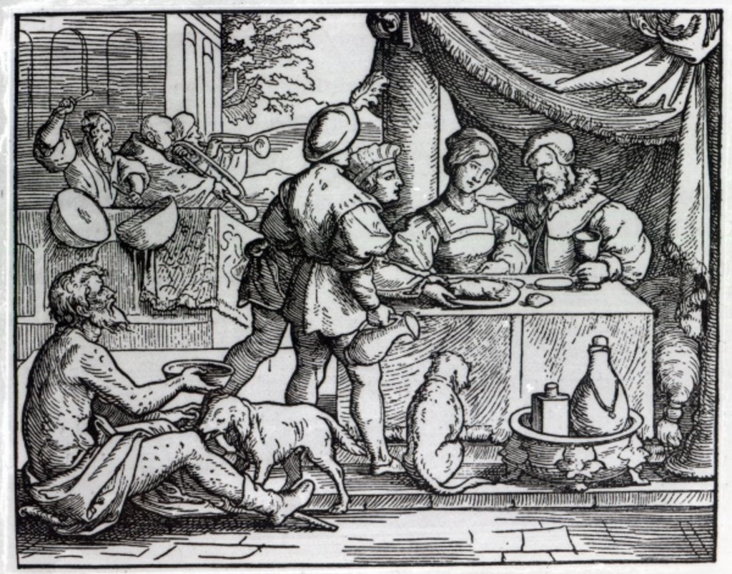 Detail of The Parable of Lazarus and Dives by German School