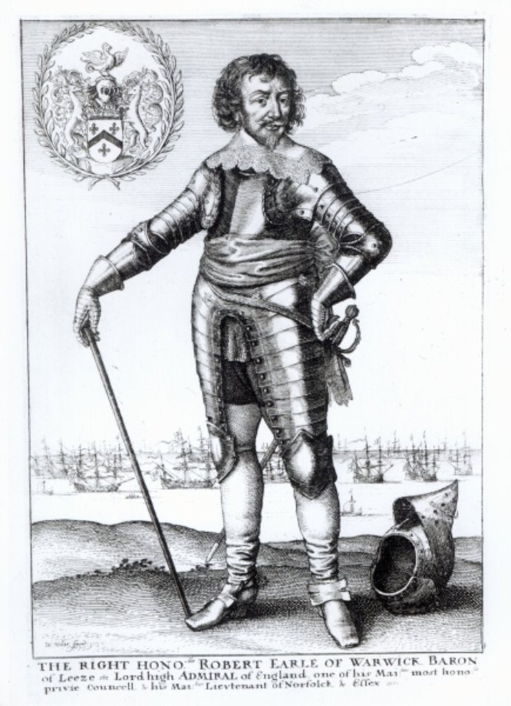 Detail of Robert Rich, 2nd Earl of Warwick by Wenceslaus Hollar