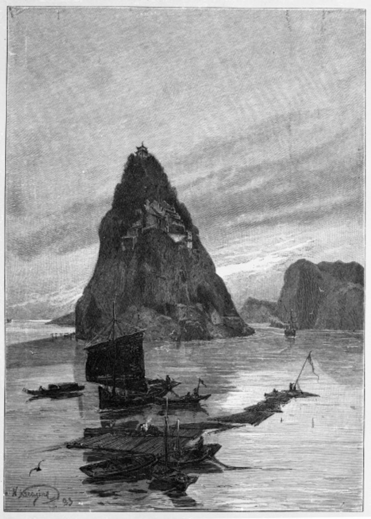 Detail of Rock of the Little Orphan on the Yangtze River, 1893 by Nikolay Karazin