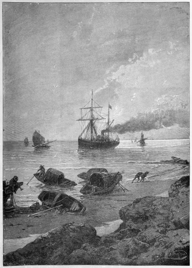 Detail of The steamship Vladivostok on the Yangtze River, part of the Tsarevich's 'Eastern Journey', 1893 by Nikolay Karazin