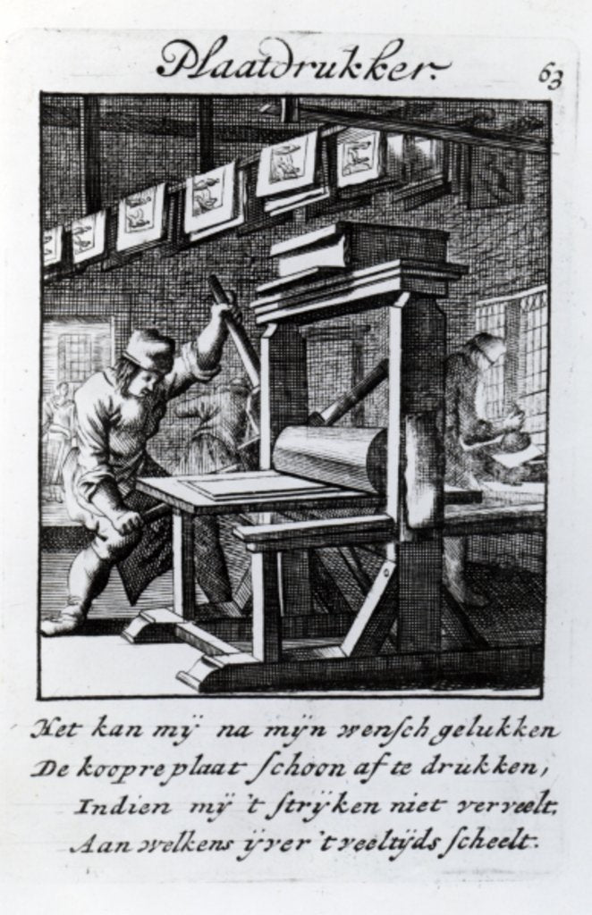 Detail of The Copper-plate Engraver by Caspar and Luyken Jan Luyken
