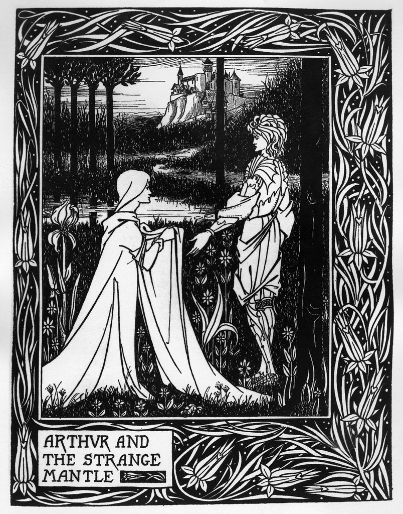 Detail of Arthur and the strange mantle, 1893-94 by Aubrey Beardsley