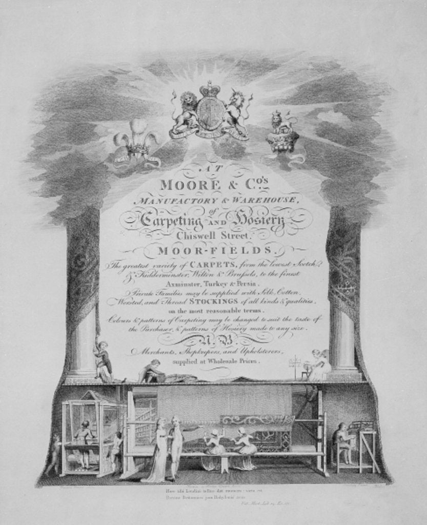 Detail of Moore & Co. Trade Card by English School