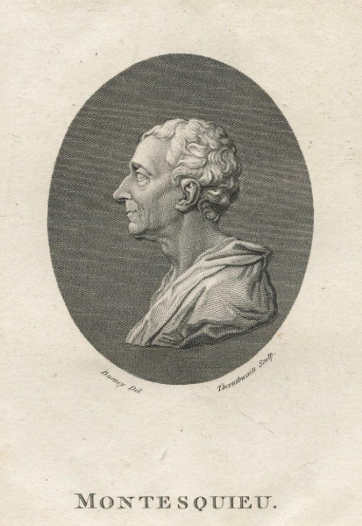 Detail of Charles Louis de Secondat, Baron de Montesquieu by English School