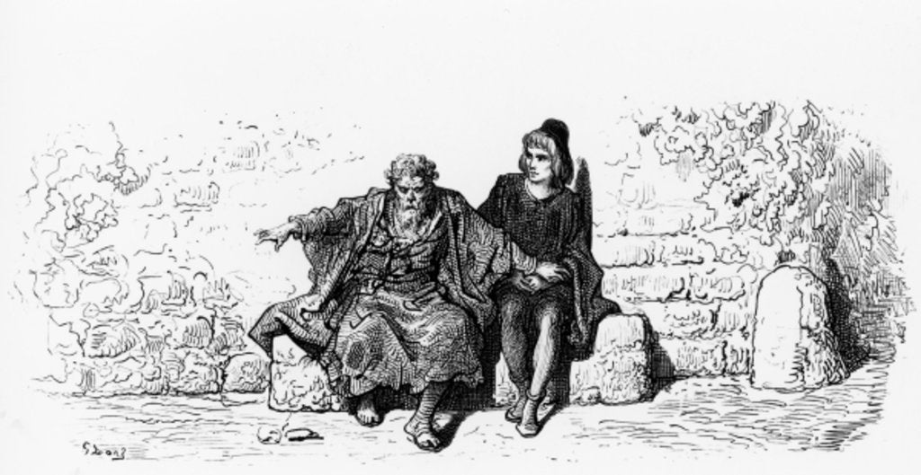 Detail of The Ancient Mariner with the Wedding Guest by Gustave Dore