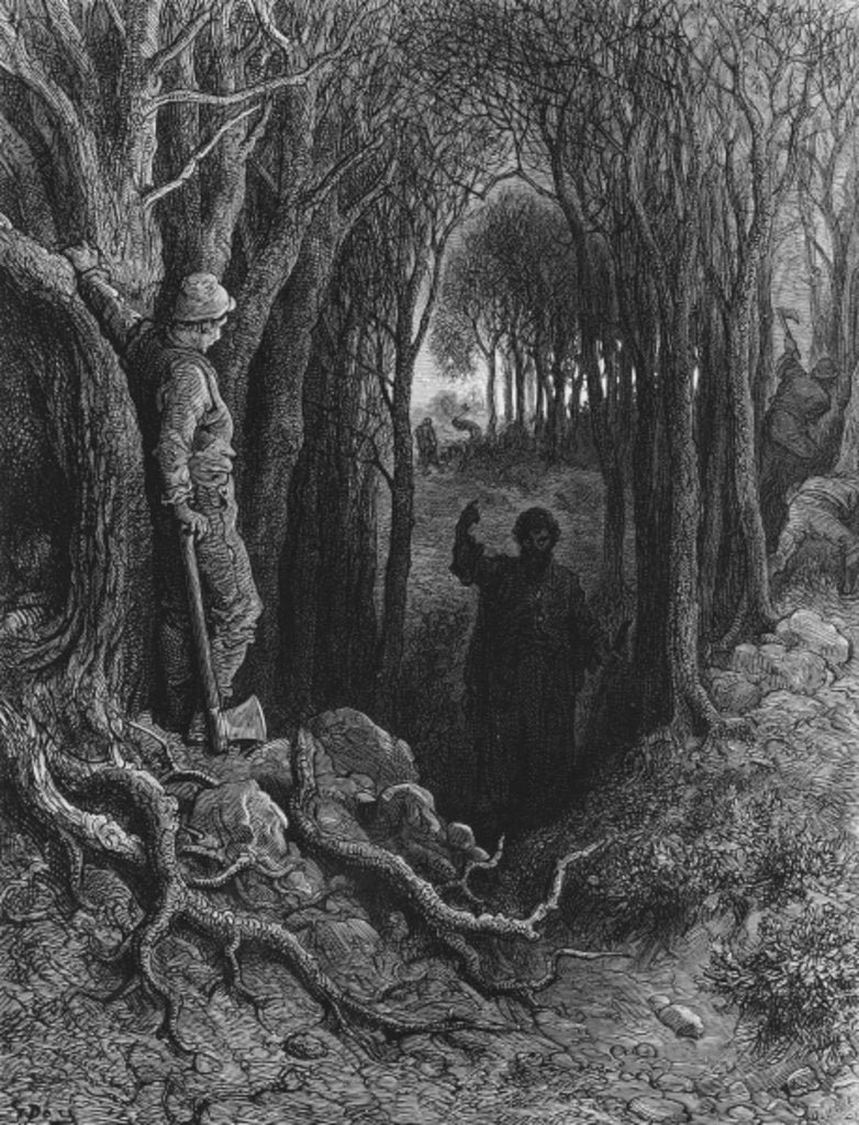 Detail of The Mariner has been condemned to travel unceasingly from country to country by Gustave Dore