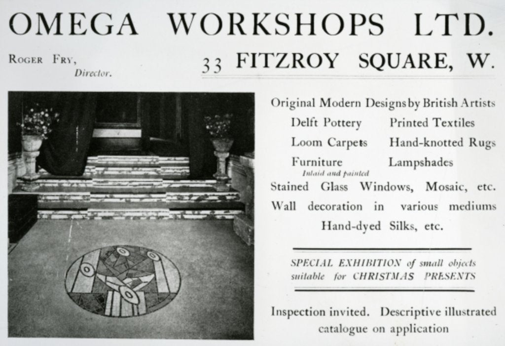 Detail of Adverisement for the Omega Workshops Ltd by English School