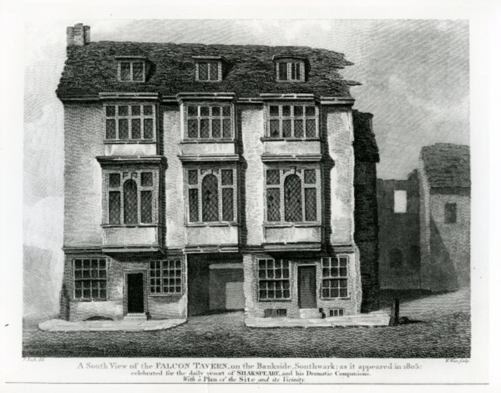 Detail of A South View of the Falcon Tavern, on the Bankside, Southwark, engraved by William Wise, 1811 by Frederick (after) Nash